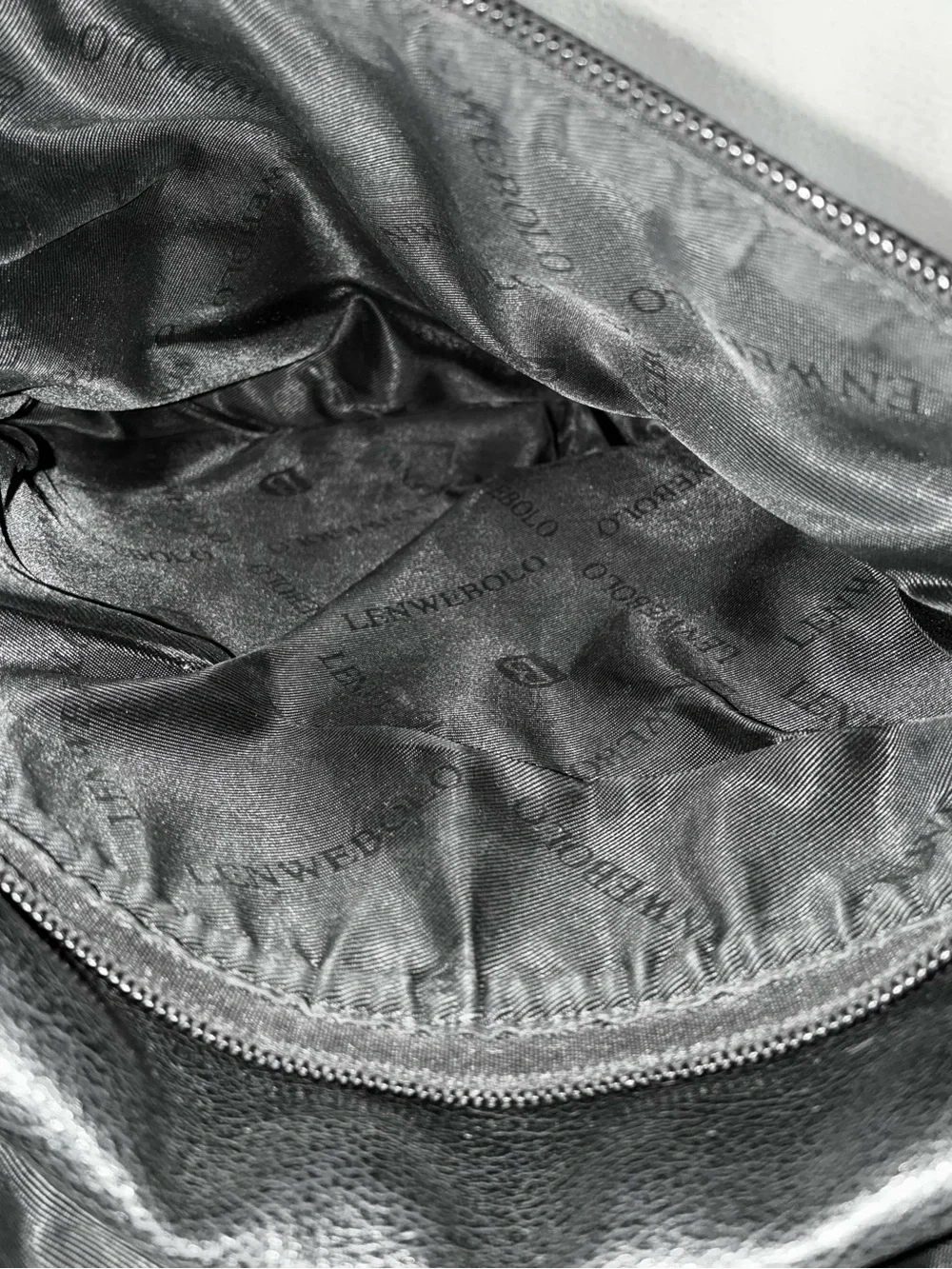 Lenwe Bolo Made in Italy Black Vegan Leather Messenger Crossbody